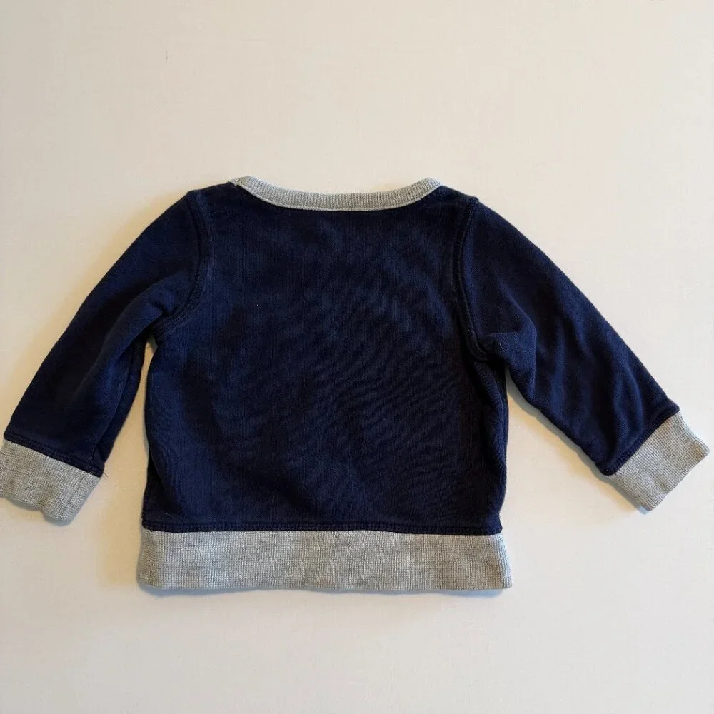 Baby GAP Navy Blue Orange Glasses Cotton Sweatshirt 18-24 MO